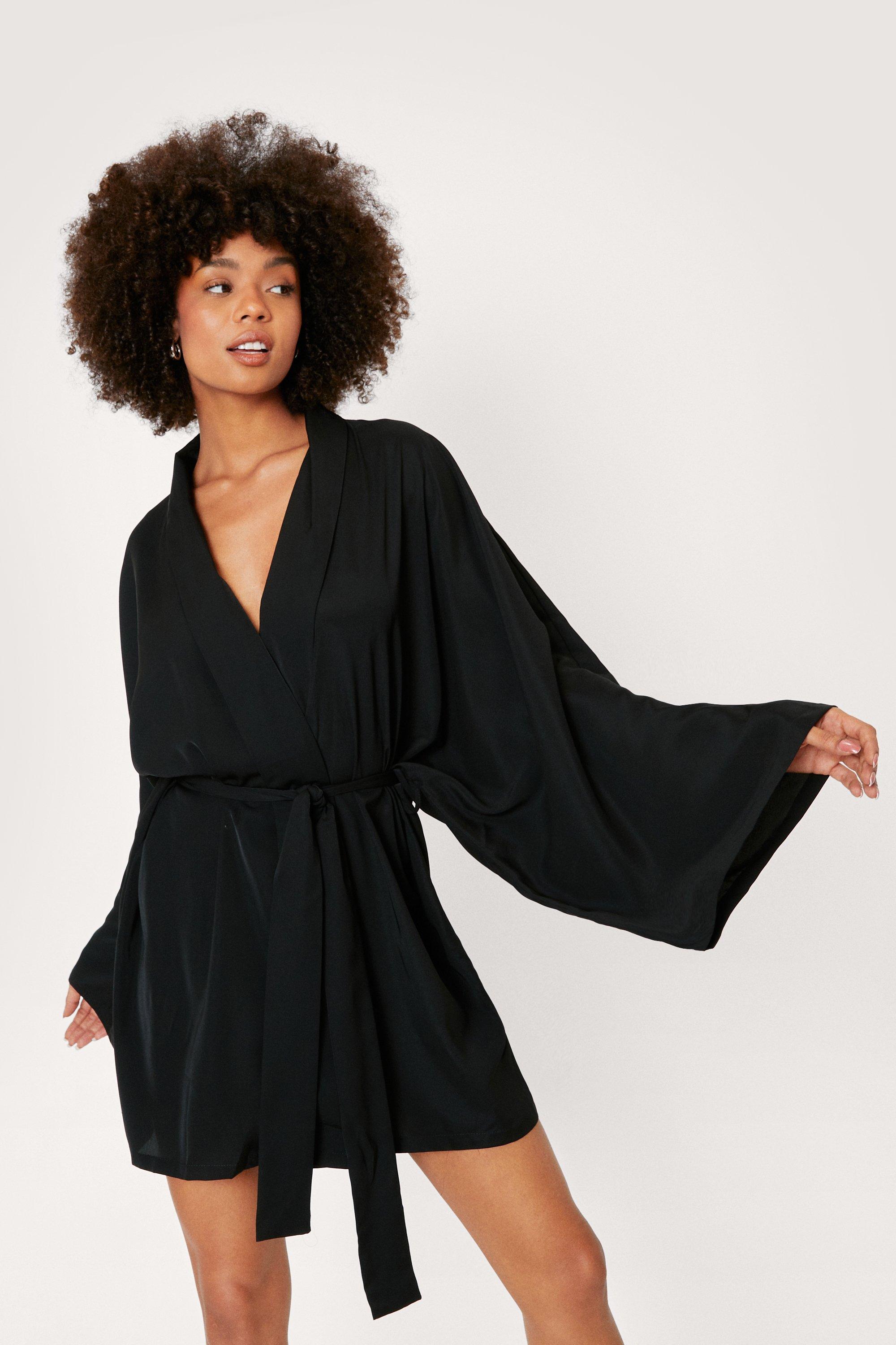 Kimono Sleeve V Neck Wrap Mini Dress | Nasty Gal
